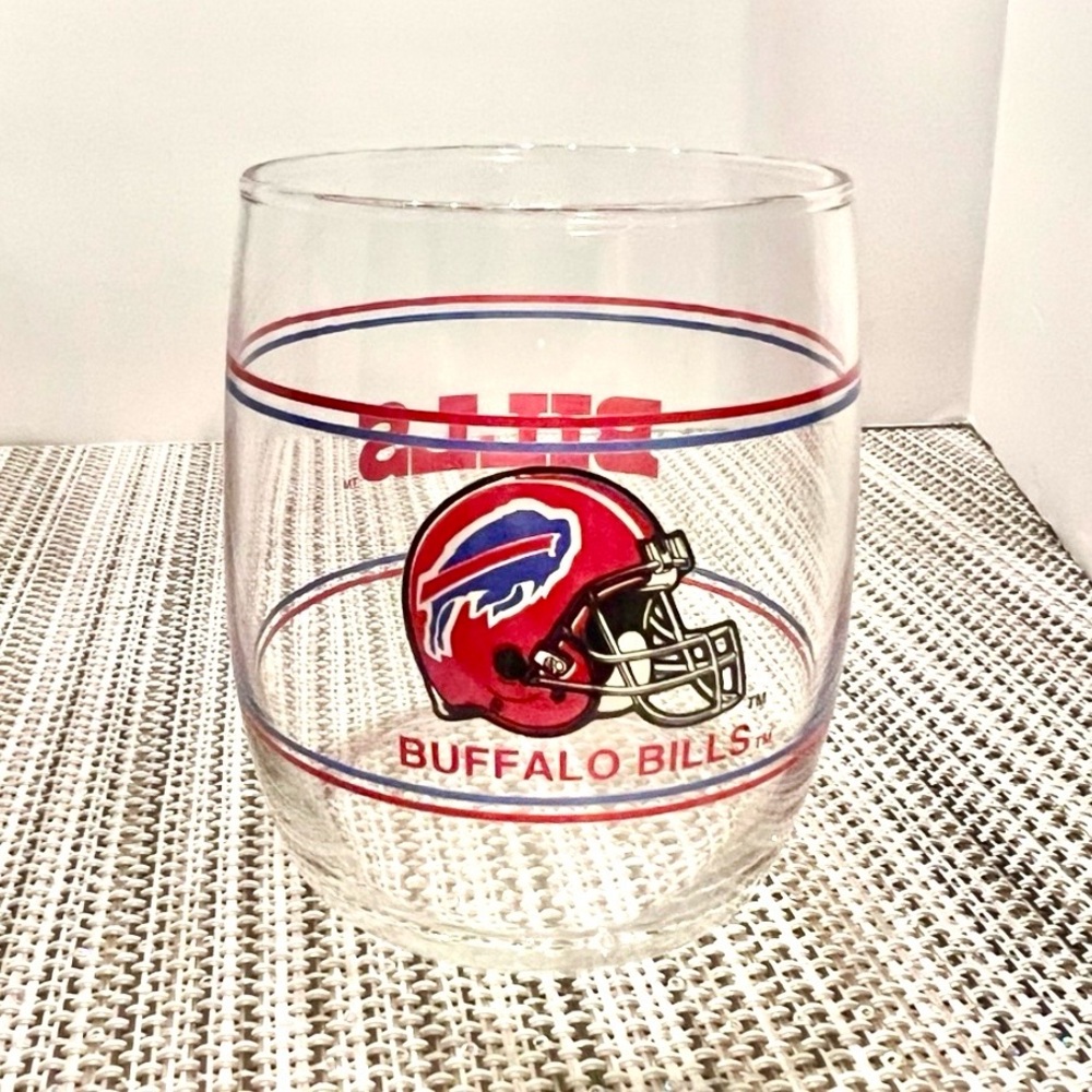 New BUFFALO BILLS Glass Tumbler. Logo. NFL.